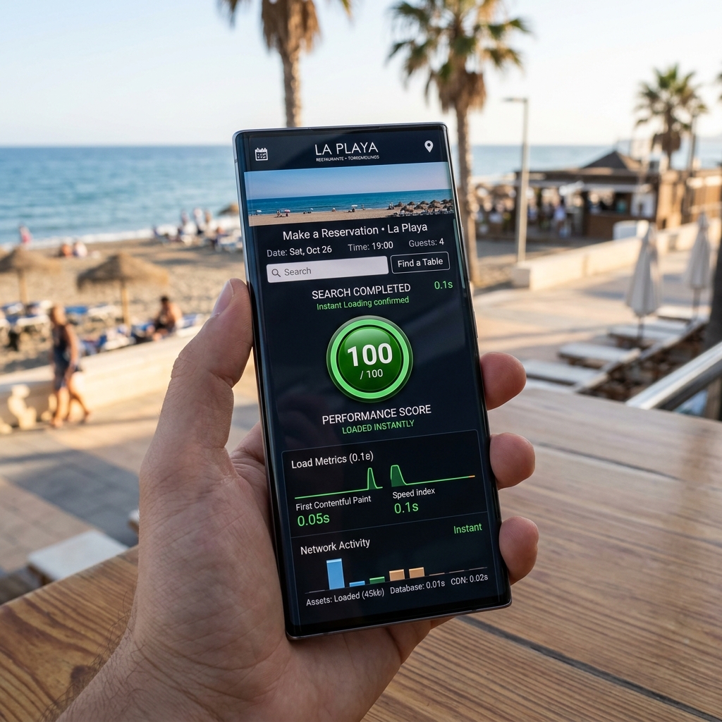 Optimización de Core Web Vitals en conexiones móviles para hostelería de Torremolinos