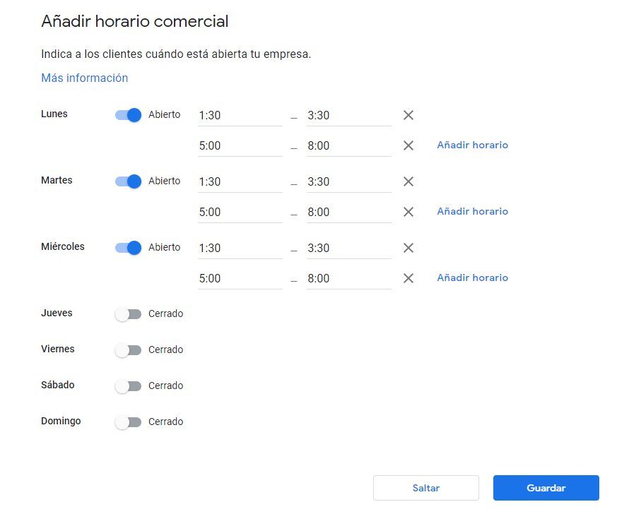 anadir horario comercial anadir horario comercial
